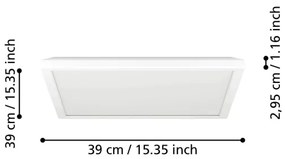 Eglo 901475 - LED RGBW Lampada dimmerabile da esterno ROVITO-Z 17,6W/230V 39x39cm IP44 bianco