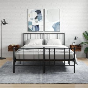 Comodini A Muro 2 Pz Rovere Fumo 35x35x20 Cm /