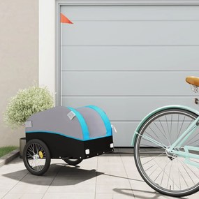 Rimorchio Da Bici Nero E Blu 30 Kg İn Ferro /