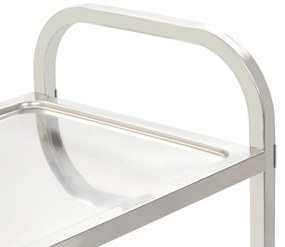 Carrello da cucina a 2 livelli 95x45x83,5 cm in acciaio inox