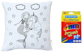 Fox Mermaid Tales, federa da colorare per bambini, 45 x 45 cm Talking Under the Stars - Butter Kings