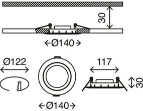 Briloner 7116-432 - SET 3x Lampada LED da bagno FLAT IN LED/9W/230V IP23