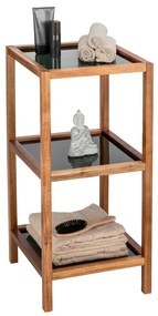 Mensola da bagno in vetro di colore nero-naturale 36x79 cm Fondi - Wenko