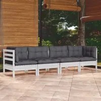 Set Divani da Giardino 4 pz con Cuscini in Massello di Pino 3096149