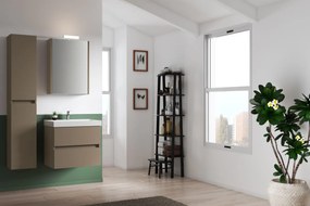 Mobile bagno sospeso con lavabo L 59.5 x H 50 x P 45.5 cm laccato opaco nocciola 2 cassetti per vasca centrale Kora