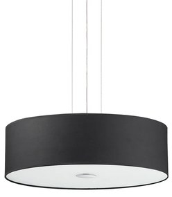 Sospensione Industrial-Minimal Woody Corda Nero 4 Luci E27