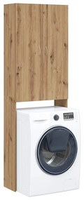 Mobile Per Lavatrice Rovere Artigianale 64x25,5x190 Cm /