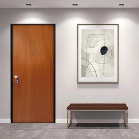 Porta blindata MASTER Bullet L 90 x H 210 cm in melaminico noce, apertura spingere a destra, falso telaio incluso