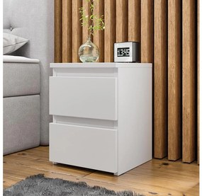 Comodino MALWA 40x30 cm bianco lucido