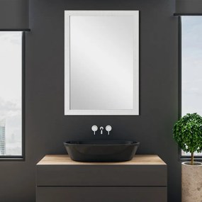 Specchio con cornice bianca a mosaico 67x87 cm reversibile