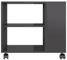 Tavolino da salotto grigio lucido 70x35x55 cm legno multistrato