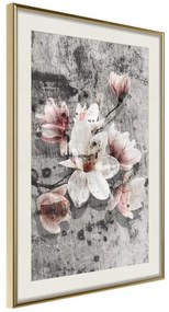 Poster  Flowers on Concrete  Cornice Quadri Cornice d'oro con passe-partout, Larghezza x Altezza Home decor 20x30