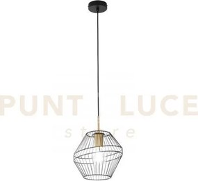 Lampadario a sospensione kiko nera e oro 1 luce attacco e27 25x25x1...