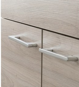 Mobile lavatoio 60x60 cm 2 ante rovere grigio con vasca in resina, asse lavapanni e kit di scarico