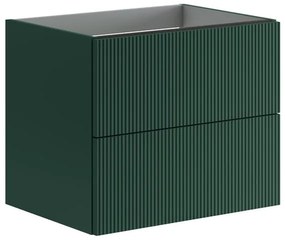Mobile da bagno sotto lavabo Opera verde laccato opaco L 59.5 x H 50 x P 45.5 cm 2 cassetti, lavabo non incluso