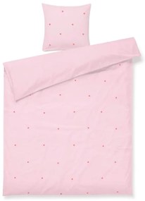 Set copripiumino e federa rosa in percalle di cotone per letto singolo 140x200 cm Daisy – JUNA