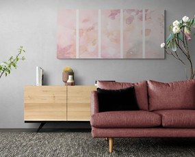 Quadri 5 pezzi – Foglie autunnali in sfumature rosa