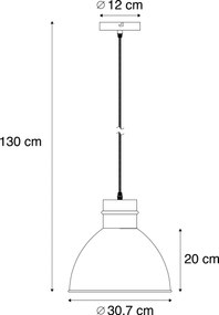 Set di 3 lampade a sospensione rustiche grigie - Dory