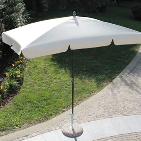 Ombrellone a palo centrale grigio scuro Poli L 120 x 225 cm con telo ecru