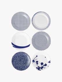 Set di 6 piatti da colazione in porcellana Pacific Blue