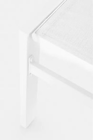 Lettino Prendisole In Alluminio E Textilene Imbottito Con Ruote Summer Bianco