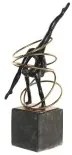 Statua Decorativa DKD Home Decor Nero Dorato Metallo Resina Moderno (17 x 14 x 42,5 cm)
