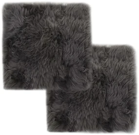 Cuscini Sedie 2 Pz Grigio Chiaro 40x40cm Vera Pelle Di Montone /