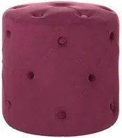 Pouf ottomana trapuntato rotondo rosso scuro trapuntato Chesterfield