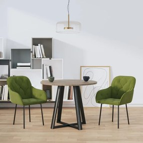 Sedie da pranzo 2 pz verde chiaro in velluto