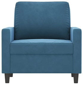 Poltrona blu 60 cm velluto