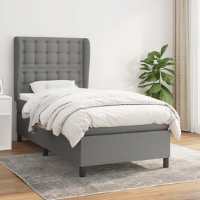 Giroletto A Molle Con Materasso Grigio Scuro 100x200 Cm Tessuto /