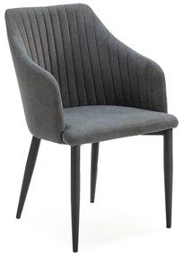 Set di sedie da pranzo grigio scuro in imbottito 2 pz Nadi – Marckeric