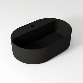 Lavabo da appoggio OLYMPIA CERAMICA ovale piletta non inclusa in ceramica L 60 x H 17 x P 40 cm nero piletta non inclusa