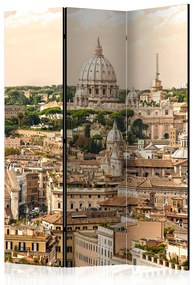 Paravento separè Vacanze romane (3-parti) - architettura italiana su sfondo celeste