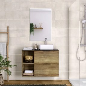Mobile da bagno sospeso sotto lavabo L 60 x H 64 x P 48 cm miele, 2 cassetti Neo, Maniglie acquistabili separatamente