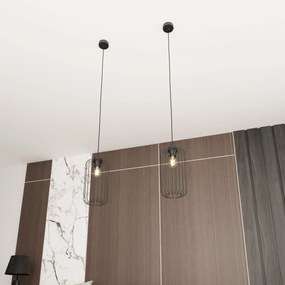 Sospensione Minimal Industrial Vander 1 Luce Nera