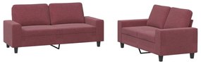Set di divani 2 pz rosso vino in tessuto