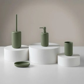 Dispenser sapone verde in plastica rigida cannettata Arizona