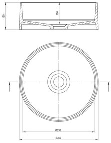 Deante CQS_NU4S - Lavabo da appoggio SILIA Ø 36 cm granito/nero