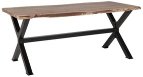 Tavolo da pranzo legno marrone/nero 200 x 95 cm VALBO Beliani
