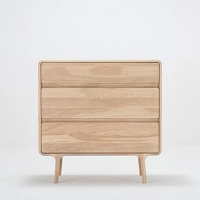 Cassettiera in rovere massiccio con 3 cassetti Fawn - Gazzda