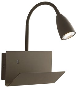 Lampadario Applique Gulp, Eclettico, USB, Colore Fango, 8W, Mis. 23 x 49 x 27 cm