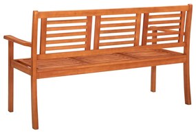 Panchina da Giardino 3 Posti 150 cm Legno Massello di Eucalipto