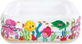 PISCINA GONFIABILE QUADRA AQUARIUM +3 ANNI cm.159x159x50h. peso kg.3,60 (57471) INTEX