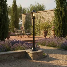 Paletto Lanterna Vintage 100cm E27 IP54 Nero - Serie Tosca