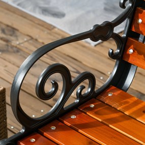 Panchina da Giardino 2 Posti con Braccioli 120x64x79 cm in Alluminio e Legno Teak...