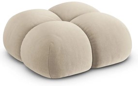 Poggiapiedi beige con rivestimento in velluto Loretto – Cosmopolitan Design