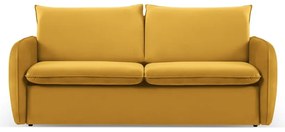 Divano letto in velluto color senape 194 cm Vienna - Cosmopolitan Design