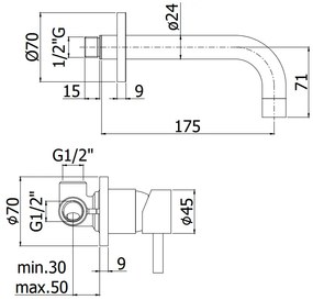 Paffoni Stick Sk006 70 Miscelatore Moncomando Lavabo con bocca 175 mm Cromo