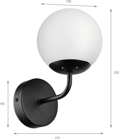 Brilagi - Lampada da parete MALIVA 1xE14/15W/230V nero/bianco